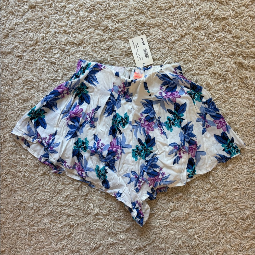 NWT Floral Mini Skort - Blue and Purple
